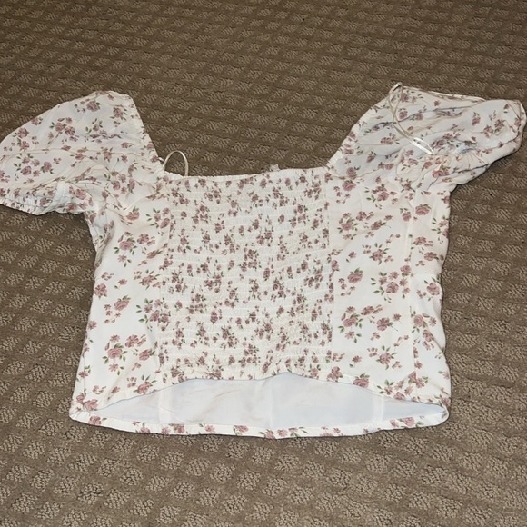 Hollister Pink Puff Sleeve Ruched Blouse - Picture 4 of 4